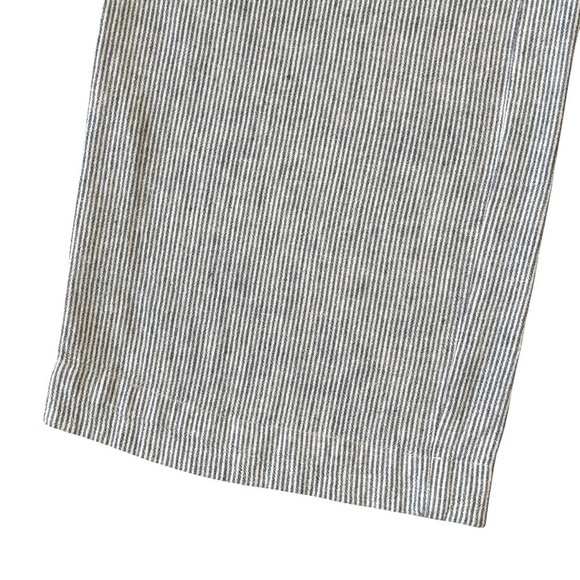 Rafaella Linen Wide Leg Striped Casual Pants. Blue & White Size M #1464 - Picture 3 of 6